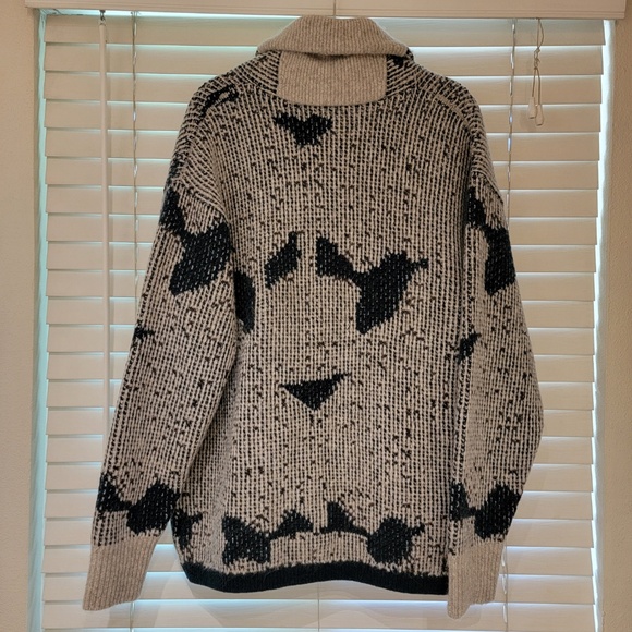 Banana Republic Shawl Collar Cardigan Medium Wool Blue Grey Thick Knit NWOT NEW - Picture 2 of 8